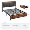 Whizmax Bed Frame with Storage, Linen Upholstered Headboard, 4 Drawers, Charging Station, No Box Spring Needed, Easy Assembly, Vintage Brown - 2 of 4