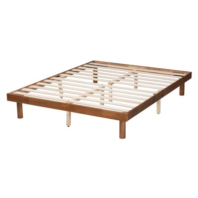 Winston Walnut Brown Wood Queen Platform Bed Frame