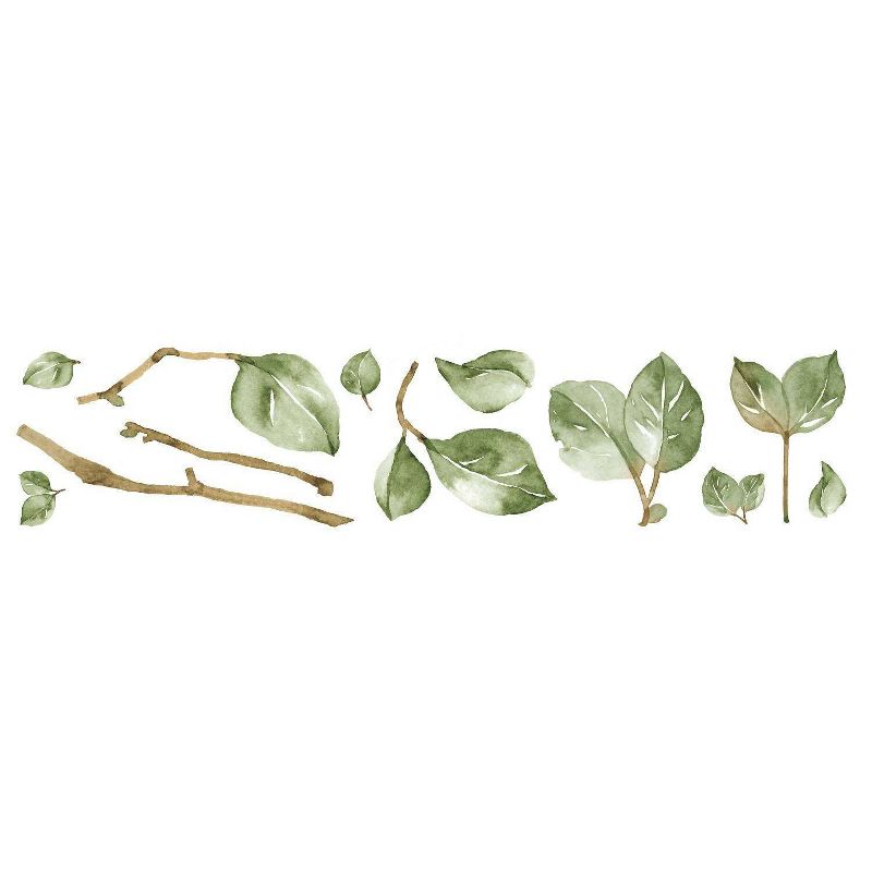 Leaf Twig Peel and Stick Giant Wall Decal Green - RoomMates, 6 of 8
