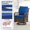 Outdoor Swivel Rocker Chairs Set 3 Piece Wicker Swivel Patio Chair with Rocking Chair, Thickened Cushions & Rattan Side Table for Balcony, Porch - 4 of 4