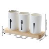 LunaLulinlk Kitchen Utensil Caddy, Flatware Organizer with Wood Base - 2 of 4