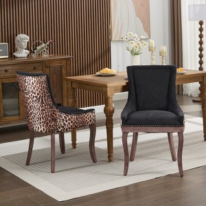 NicBex Vintage Neutrally Toned Thickened Upholstered Dining Chairs Set of 2 with Bronze Nail Head,Modern Style Accent Chairs,Living Room Chairs - 1 of 4