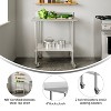 Flash Furniture Reese 30" x 36" Prep and Work Table with Stainless Steel Top Shelf, 4" Backsplash, Adjustable Galvanized Steel Undershelf, 4 Casters - 3 of 4