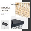 Ludomide Modern Black Crystal Chandelier Rectangular Pendant Lighting Fixture for Dining Room Kitchen Island- 10 Lights - 3 of 4
