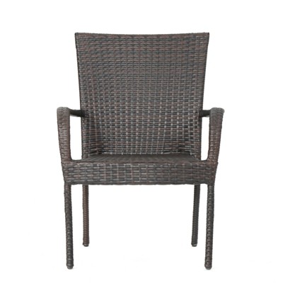 DSVIMOY Garden Patio Chairs, All Weather Outdoor Dining Chairs for Garden, Poolsides, Brown Multi, 25"*25.25"*35.25"