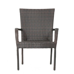 DSVIMOY Garden Patio Chairs, All Weather Outdoor Dining Chairs for Garden, Poolsides, Brown Multi, 25"*25.25"*35.25" - 1 of 4