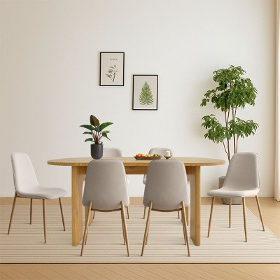 7-Piece Dining Room Table Set, 67'' Oval Table with 6 Upholstered Modern Chairs for Kitchen or Dining Room-Maison Boucle