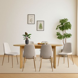 7-Piece Dining Room Table Set, 67'' Oval Table with 6 Upholstered Modern Chairs for Kitchen or Dining Room-Maison Boucle - 1 of 4
