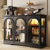 Vlsrka Sideboard Buffet Cabinet with 3 Glass Doors, Adjustable Shelves，Black - 4 of 4