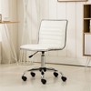 ALEXOUN Height Adjustable Swivel Low Back Home Office Chair,PU Leather Armless Task and Office Chair with Wheels for Office,Bed Room,Small Space - 2 of 4