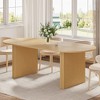 Wooakway 30"H Modern Wood Dining Table Kitchen Table Conference Table Gaming Table with Double Pedestal Black/Natural Wood - 2 of 4