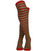 Skeleteen Girls Over the Knee Striped Socks - Red and Green - 3 of 3