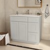 DOMETOUR 36 in. W x 21 in. D x 34.5 in. H in Shaker Dove Plywood Ready to Assemble Floor Vanity Sink Base Kitchen Cabinet with Right Door - 2 of 4
