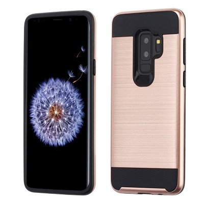 ASMYNA For Samsung Galaxy S9 Plus Rose Gold Hard TPU Hybrid Brushed Case