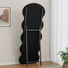 KWPZQEB 63" Full Length Mirror, Flannel Wave Floor Mirror, Leaning Against Wall, Corner Floor Mirror for Bedroom, Dressing Room - 2 of 4