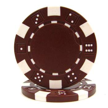 Poker Chips – 100-Piece Set of 11.5-gram Blackjack Chips with Dice Design by Trademark Poker (Brown)