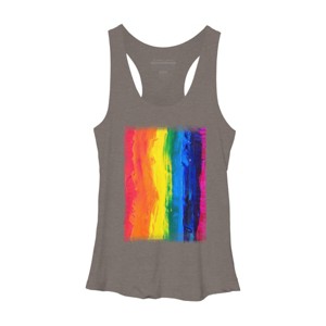Adult Design By Humans Vertical Artistic Pride Flag By stevej Racerback Tank Top - 1 of 2