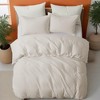 Peace Nest Classic Linen Cotton Bedding Set, Woven 55% Linen 45% Cotton Duvet Cover and Pillow Shams, Soft & Breathable - 2 of 4