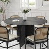 PexFix 52" x 52" Solid Wood Round Dining Table with Black Finish and Elegant Arched Legs for Modern Dining Rooms & Kitchens - 3 of 4