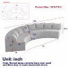 KWPZQEB Curved Sectional Sofa, Symmetrical Modular Semi Circular Sofa with Pillows, Corduroy Corner Sofa for Living Room, No Assembly Needed - 4 of 4