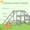 Akoasm 73.5 in. W Wooden Chicken Coop Toy with Perch, Wooden Stand, Ladder & Platform Suitable for 10-15 Chickens-Gray - 3 of 4