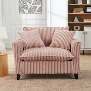 Wooakway Grey Lazy Sofa Chair 33" x 47" Comfortable Single Person Armrest Lounge Chair for Living Room Bedroom - 1 of 4