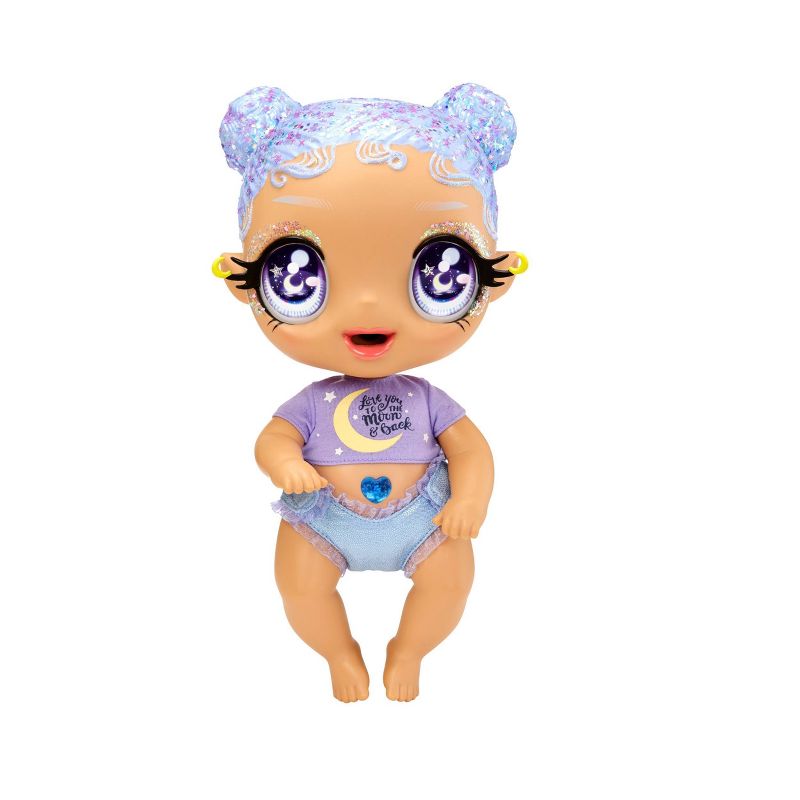 Glitter Babyz Selena Stargazer with 3 Magical Color Changes Baby Doll - Pastel Purple Glitter Hair, 3 of 8