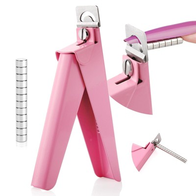 Saviland Nail Clippers with Magnets: Pink Nail Clipper for Nails Cutter with Sizer Magnets 15PCS  (Pink) (Pink)