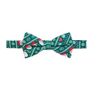 Jacob Alexander Men's Santa Claus Gifts Hearts Snowflakes Diagonal Pattern Pre-Tied Adjustable Banded Bow Tie - 1 of 2