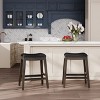 FONTOI 26" Upholstered Barstools with Black Leather Seat, Bar Stools without Backs for Living Room Kitchen, Gray&Black, 17"*26"*20" - 4 of 4