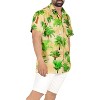 LA LEELA Men's Hawaiian Shirts Short Sleeve Button Down Shirt Mens Party Shirts Casual Holiday Tropical Shirts for Men Funny M Coconut, Autumn Green - 4 of 4