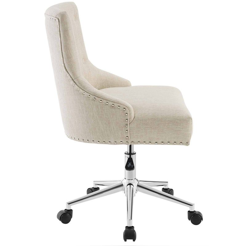 Regent Swivel Upholstered Fabric Office Chair Beige - Modway, 4 of 10