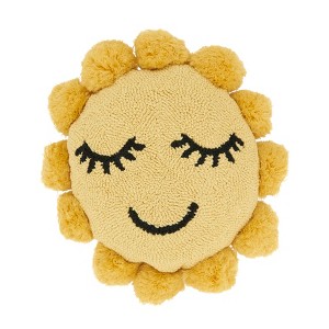 Saro Lifestyle Sunny Vibes Sunshine Pillow with Plush Poly Fill, 13"x13", Yellow - 1 of 4