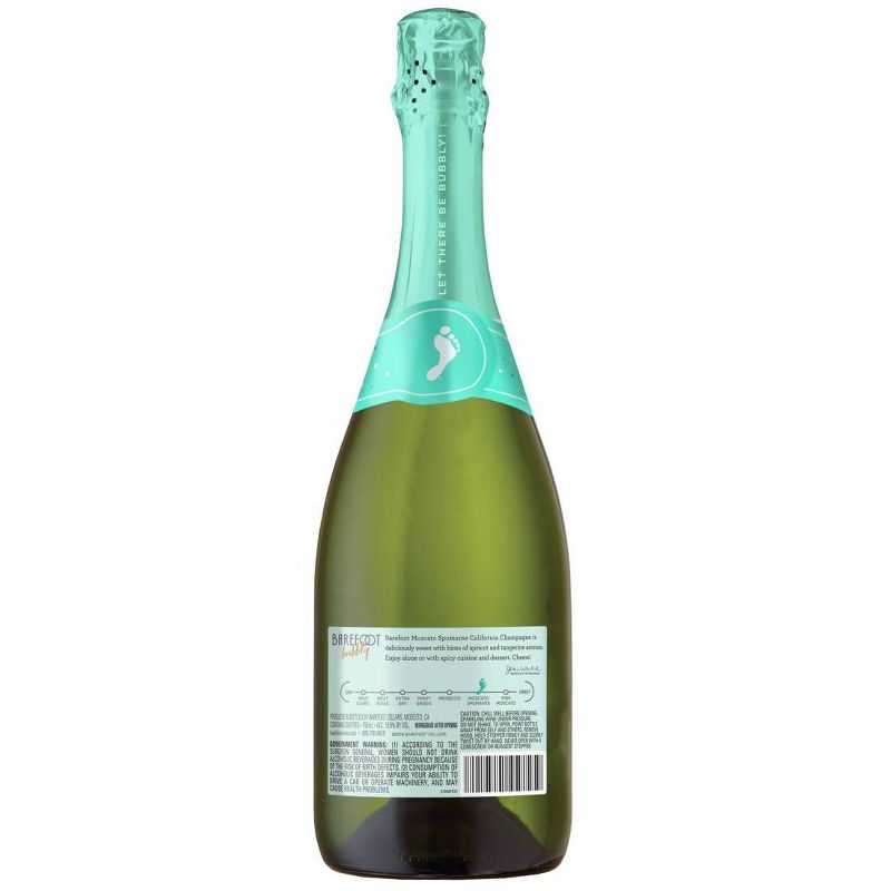 Barefoot Bubbly Moscato Spumante Champagne Sparkling Wine - 750ml Bottle, 3 of 5