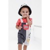 Disney Mickey Mouse Baby French Terry Short Overalls T-Shirt and Hat 3 Piece Outfit Set Newborn to Infant - 4 of 4