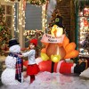 NAYSAYE Christmas Inflatable Holiday Decorations 4.9FT Turkey and Santa Claus Funny Display for Yard Party, Multicolor, 59.1"*26.8"*59.1" - 2 of 4