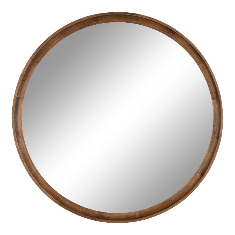 Kate and Laurel Hatherleigh Round Wood Wall Mirror, 5 of 10
