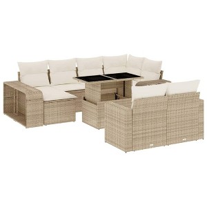vidaXL Garden Sofa Set Beige, Cream White - 1 of 4