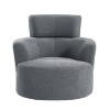 CAVINAS Modern Swivel Accent Barrel Chair with 360-Degree Rotation and Adjustable Headrest, Upholstered Berber Fleece Lounge Chair - 4 of 4