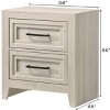 1pc Contemporary Two Drawer Nightstand Geometric Design Off-White Finish Wooden Furniture - 4 of 4