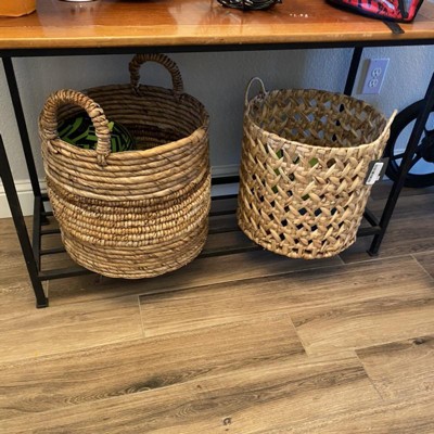 Woven Natural Decorative Cane Pattern Floor Basket - Threshold™ : Target