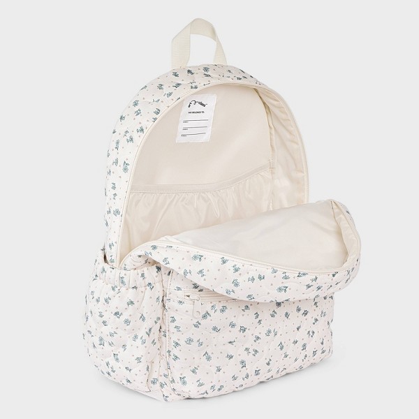 Mochila acolchada floral para niñas - art class™ crema/azul 3