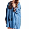 Women's Tassel Embroidered Denim Dress - Velzera - 4 of 4