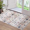 Boho Area Rug Washable Rug Moroccan Living Room Rug Non-Shedding Print Floor Carpet Soft Abstract Carpet, Beige - 2 of 4