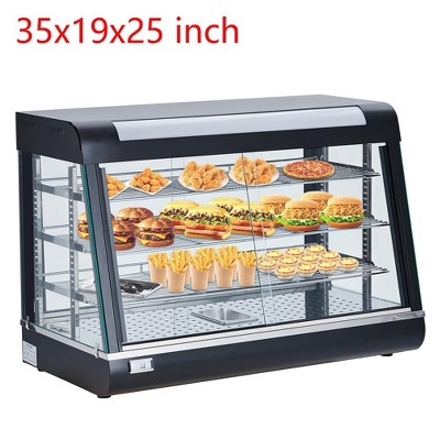 Commercial Food Warmer Display Case 3 Tiers Countertop Pizza Cabinet 35"x19"x25"