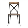 iNSPIRE Q Black Metal X-Cross Back Wood Dining Chairs (Set of 2) - 3 of 4