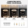 Ludomide Gold 8-Light Round Drum Chandelier, Dia 33.5", Glass Pendant Lighting for Living Room, Dining Room, Bedroom, Hotel Foyer - 3 of 4