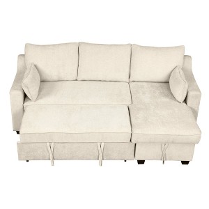 NicBex Modern 90" Pull Out Sofa Bed Convertible Sleeper Sofa with Storage Chaise and Storage Racks for Living Room - 1 of 4
