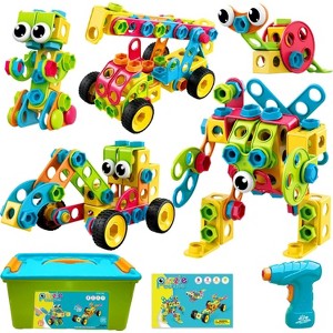 195-Piece STEM Building Blocks Set with Storage Box, Educational Construction Toy for Kids Ages 3-10 - 1 of 4
