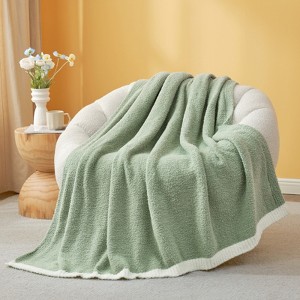 Snuggle Sac Soft Knit Throw Fuzzy Cozy Reversible Microfiber Blanket - 1 of 4